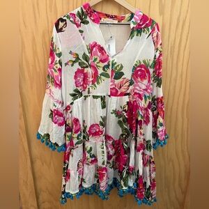 Blanco de Ibiza Isabel Tavares Women’s Floral Pink and White Dress